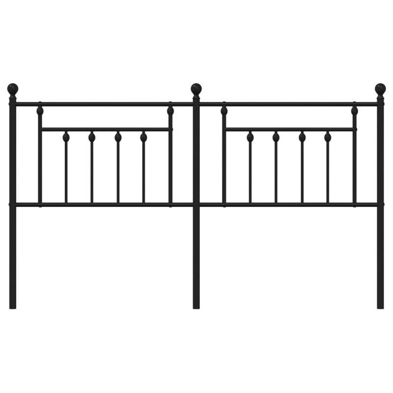 Vidaxl Metal Replace Headboard, Black, Kingsize - 160 x 200 cm