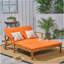 Double chaise longue de patio avec coussin-58746795
