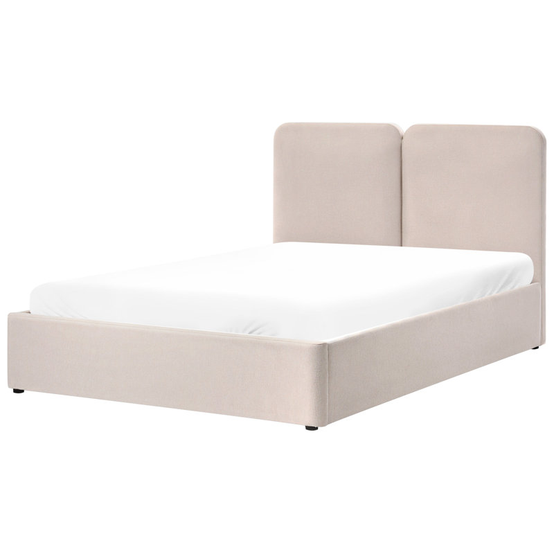 Upholstered Ottoman Storage Bed, Beige, Kingsize (160 x 200 cm)