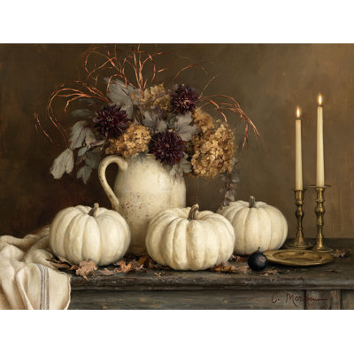 Davilyn " Olive Shadow Pumpkin Trio " Graphic Art Print