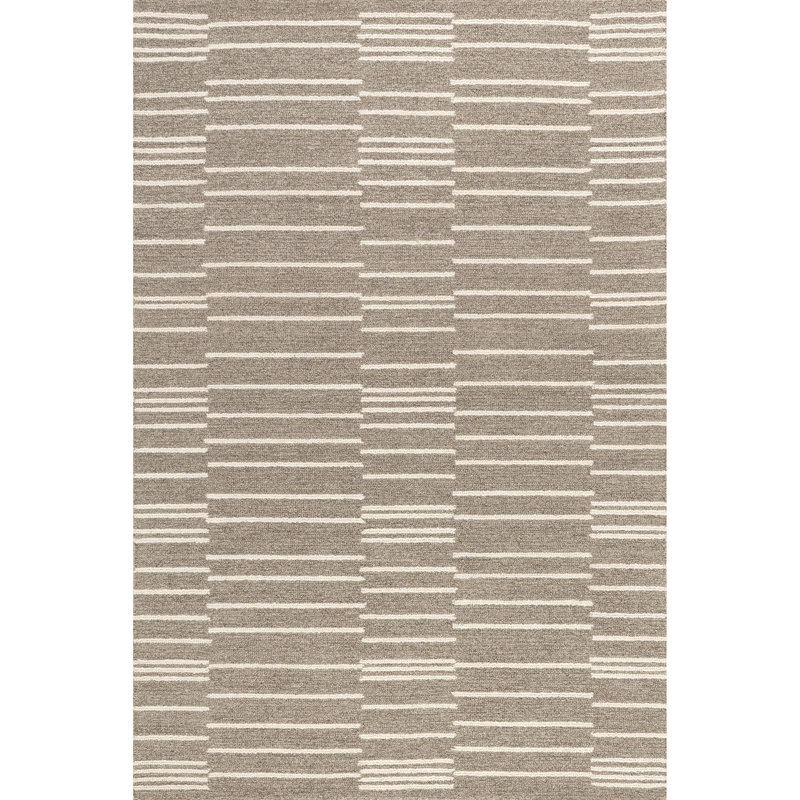 Tapis contemporain à rayures Buday, Rectangle 8 pi 6 po x 11 pi 6 po