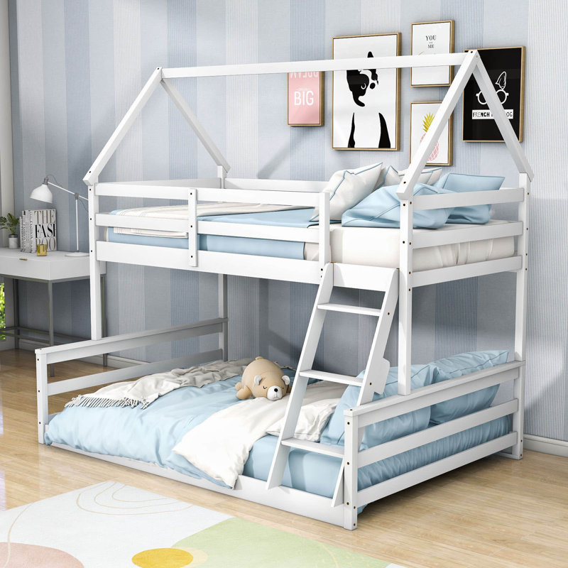 Barys Kids Twin Over Full Bunk Bed, White