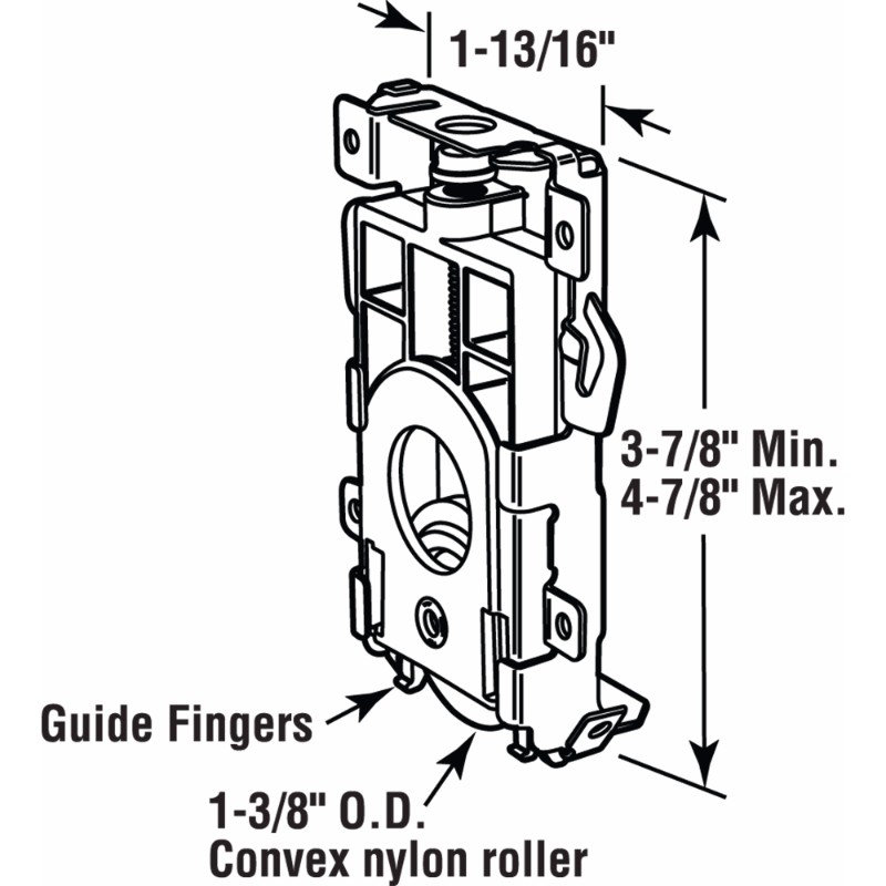 Rouleau de porte de miroir de roue convexe en plastique gris Prime-Line (paquet simple)