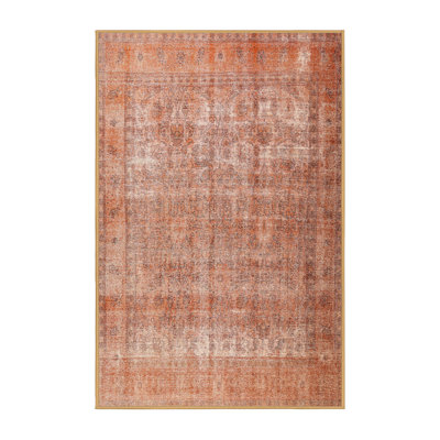 Tapis décoratif en laine rouge Sibert