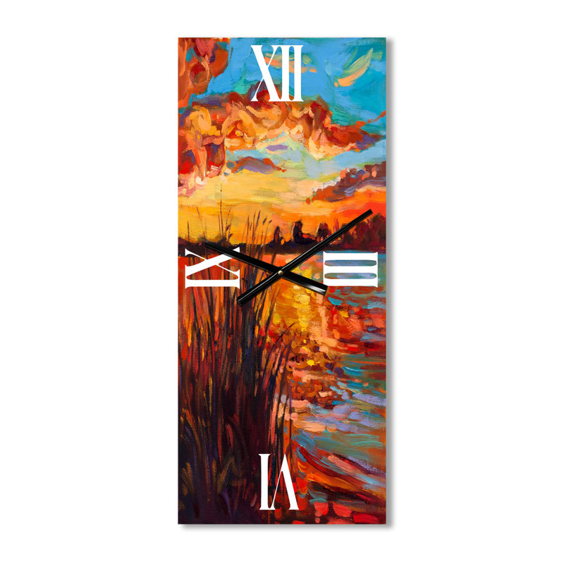 Horloge murale Sunset Sunset Glow at the Lake I, Grand