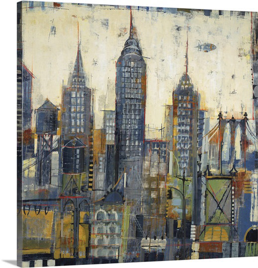 «Bellda City Sketches», peinture sur toile, H 20 po x l 20 po x P 1,25 po