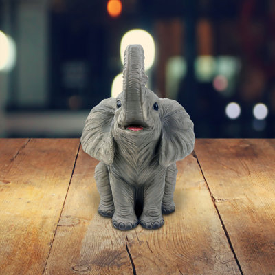Figurine éléphant assis 7 "H