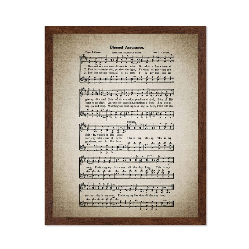 Drap hymnal Blessed, H 24 po x l 32 po, Affiche, Encadrement brun
