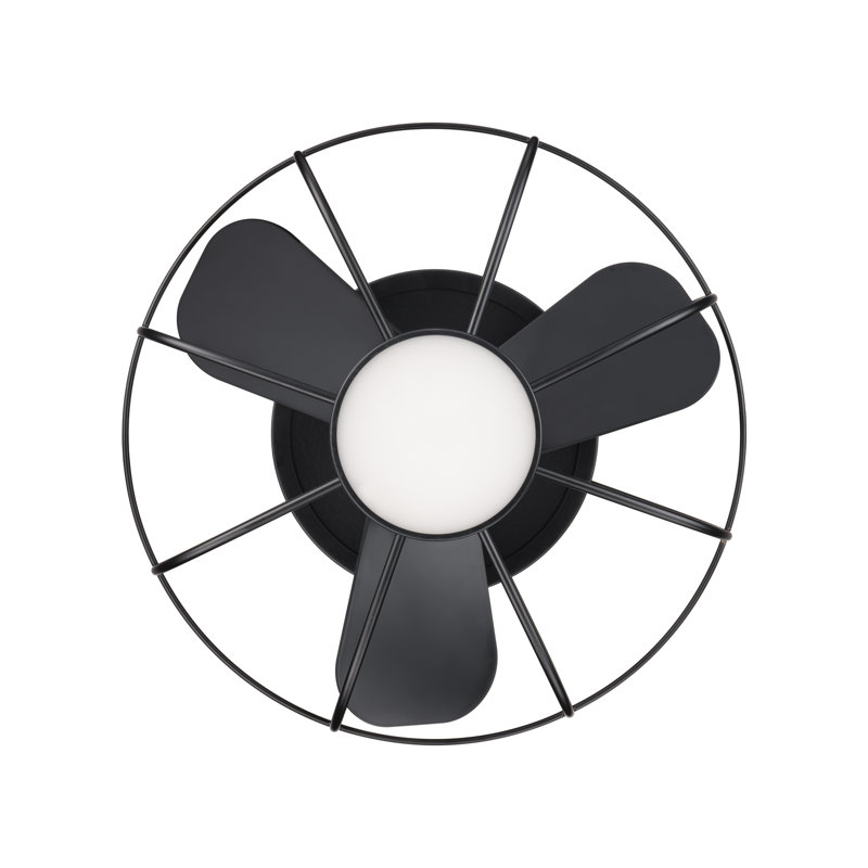 Matte Black 22" Smart Ceiling Fan with LED Light and Remote