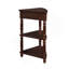 Petite table de coin triangulaire 33,8 po, table de bout en bois pour petits espaces / salon, table de bout à 3 niveaux avec pieds en bois massif, espresso clair-385785656