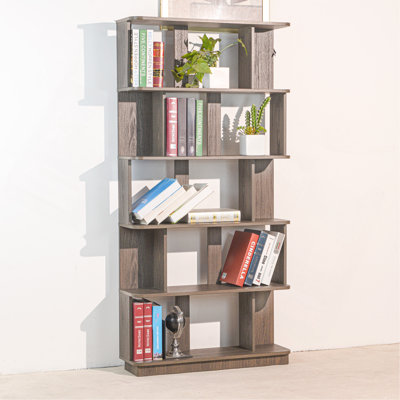 31.5" L X 64.56" H Free Combination Bookshelf Modern 5-Tier Open Storage Bookcase Mdf Wood Display Shelving for Living Room Home Office Bedroom Decor Organizer, Media Storage Shelves
