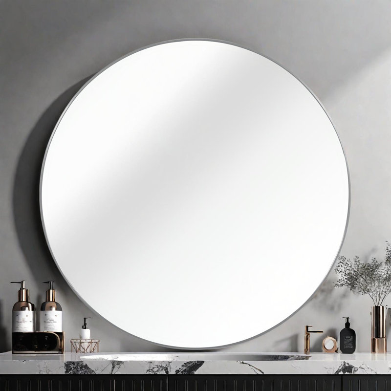 Miroir de salle de bain 42 po, Argent argent