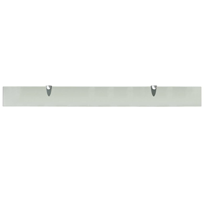 2 Piece Glass Floating Shelf, 0.8cm H x 100cm W x 10cm D, Frosted