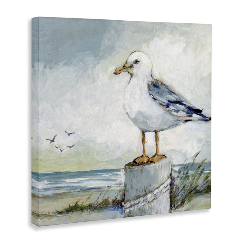 "Seagull Marine Beach Scene", art mural par Susan Winget, H 30 po x l 30 po