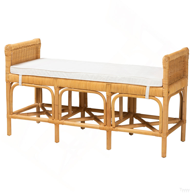 Banc en rotin brun moderne Modern Bohemian
