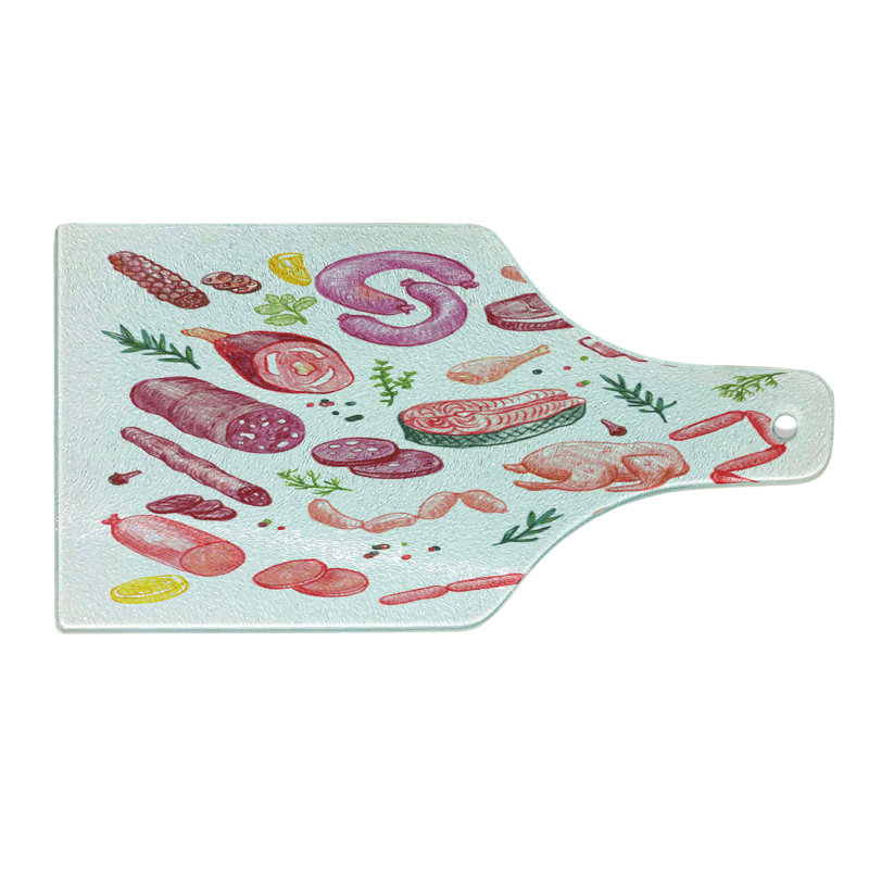 Multicolore planche à découper en verre trempé Ambesonne