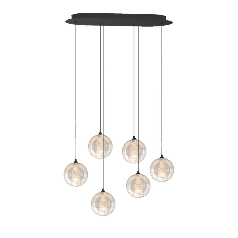 Luminaire suspendu sphère 6 lumières Riverdale, Matte Black