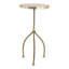 Table d'appoint ronde et élégante avec pied torsadé, idéale pour le salon - Petite table d'appoint décorative à côté du canapé - 61 cm, blanc et or