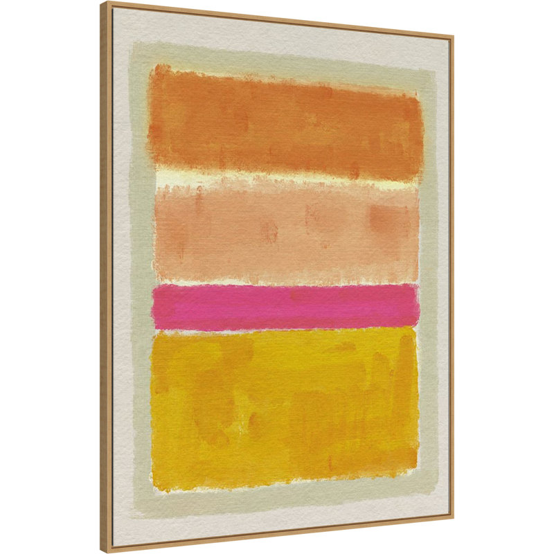 Large Multicolor Abstract Canvas Art Print with Polystyrene Frame