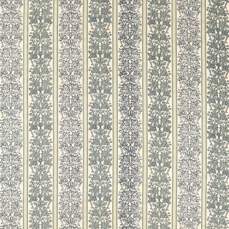 Oak & Blossom Weave, Green/Indigo