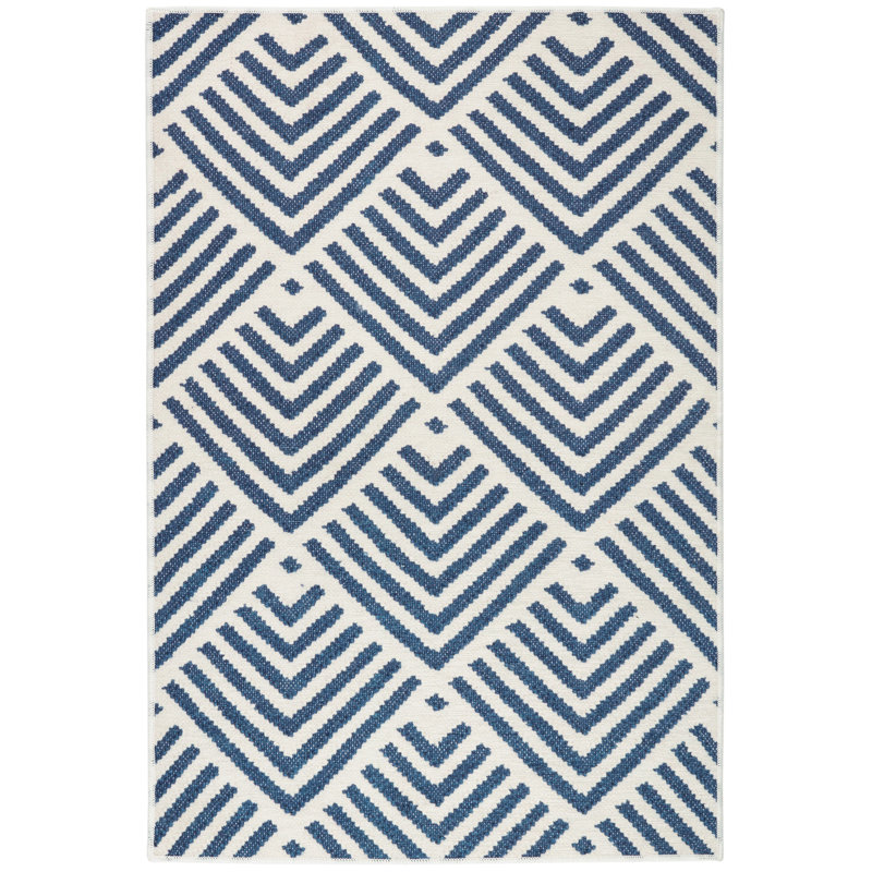Cleo Navy Machine Washable Rug, Rectangle 8'6" x 11'6"