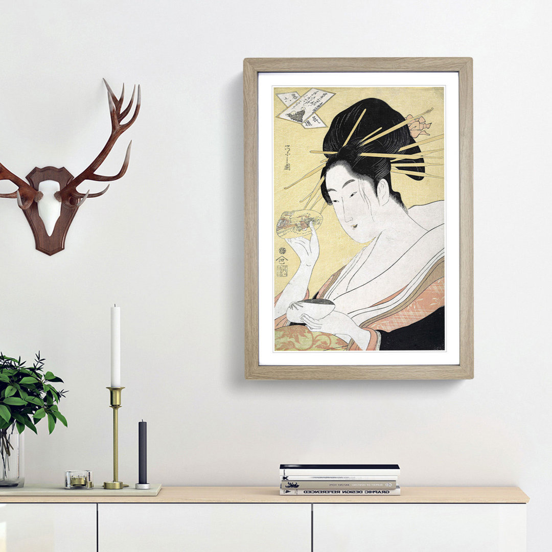 Matching Shells by Chobunsai Eishi - Framed Print