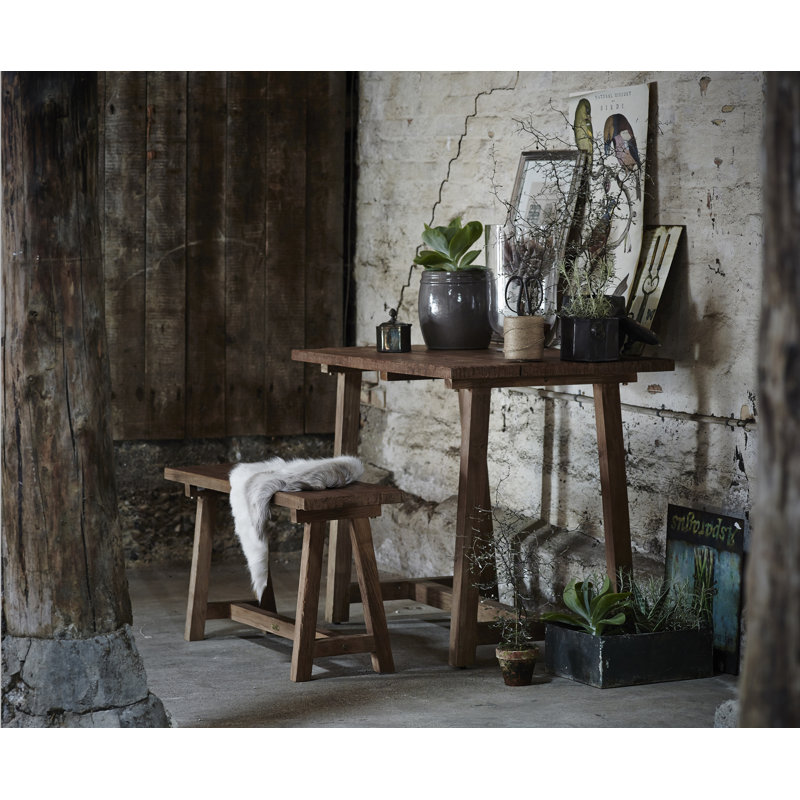 Lucas 39'' Recycled Teak Rustic Minimalist Bench - Natural