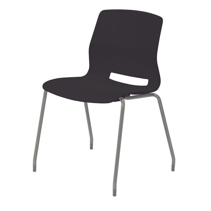 Chaise empilable Wille, Noir, noir, noir, noir, Sans roulettes