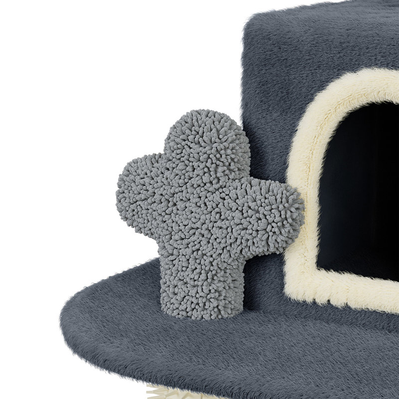 131cm H Cat Tree, Dark Grey