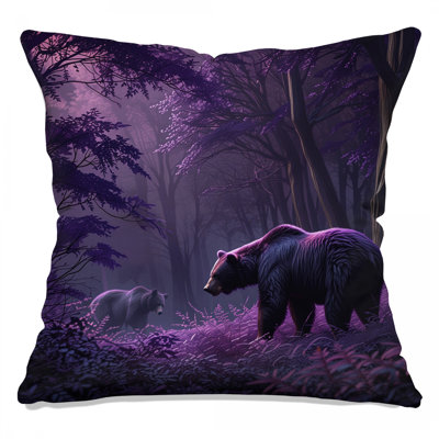 Coussins Bears In Purple Forest