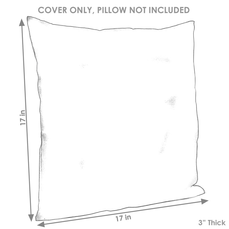 17" Square Outdoor Decorative Throw Pillow Covers - Beige, Beige, 17"H x 17"W