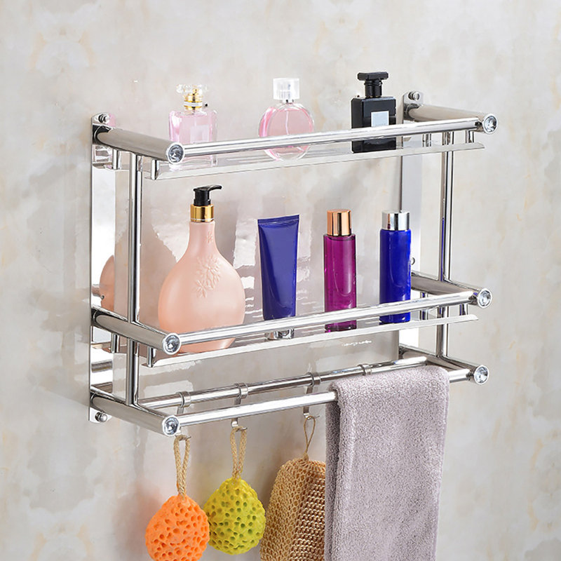 Brigitt 60 cm L Stainless Steel 2 - Bar Wall Mounted Towel Rack