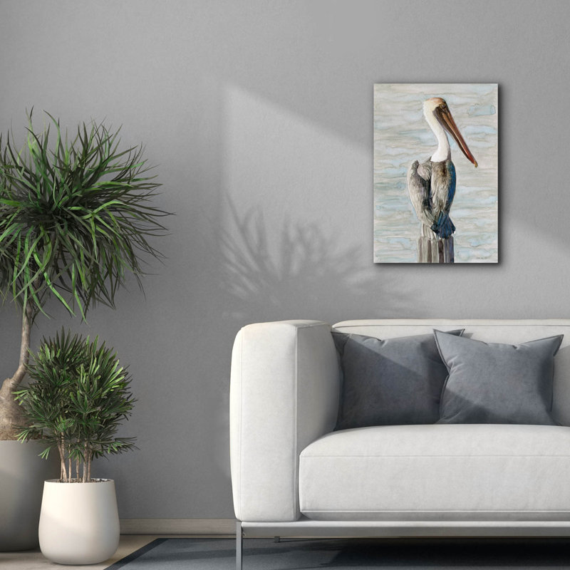 «Brown Pelican 1» par Stellar Design Studio, estampe numérique sur toile, H 26 po x l 18 po x P 0,75 po