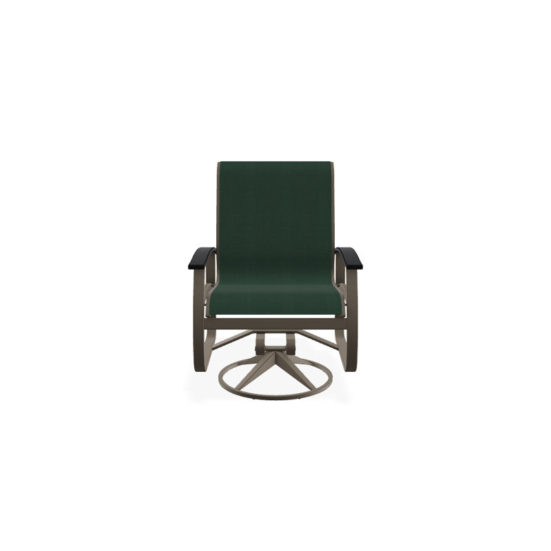 Belle Isle Outdoor Dining Armchair, Forest Forest Green 22D Sunbrella®, Black P70, Textured Kona