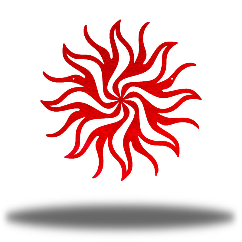 Décoration murale tribal soleil, Rouge, H 24 po x l 24 po x P 0,01 po
