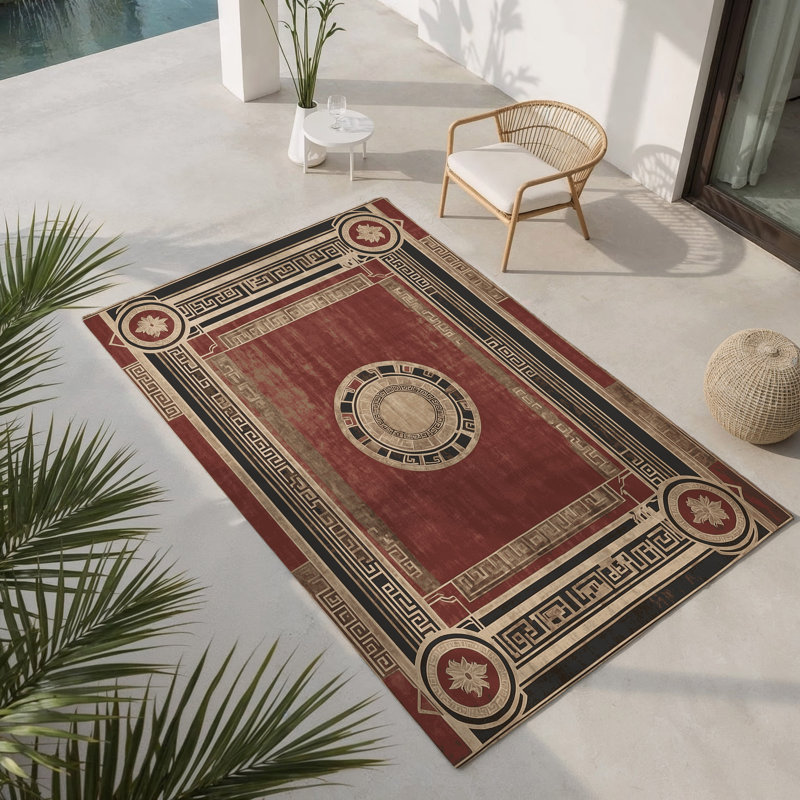 Spartan Shield Indoor And Outdoor Area Rug, Rectangle 1'6" x 2'6"