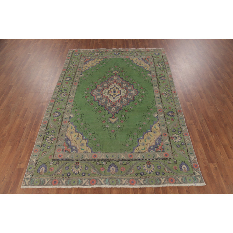 Tapis traditionnel vert 6 x 9