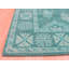 Tapis oriental turquoise en laine touffeté à la main Bachar-121935154