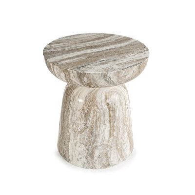 Outdoor Faux Stone Goblet Side Table