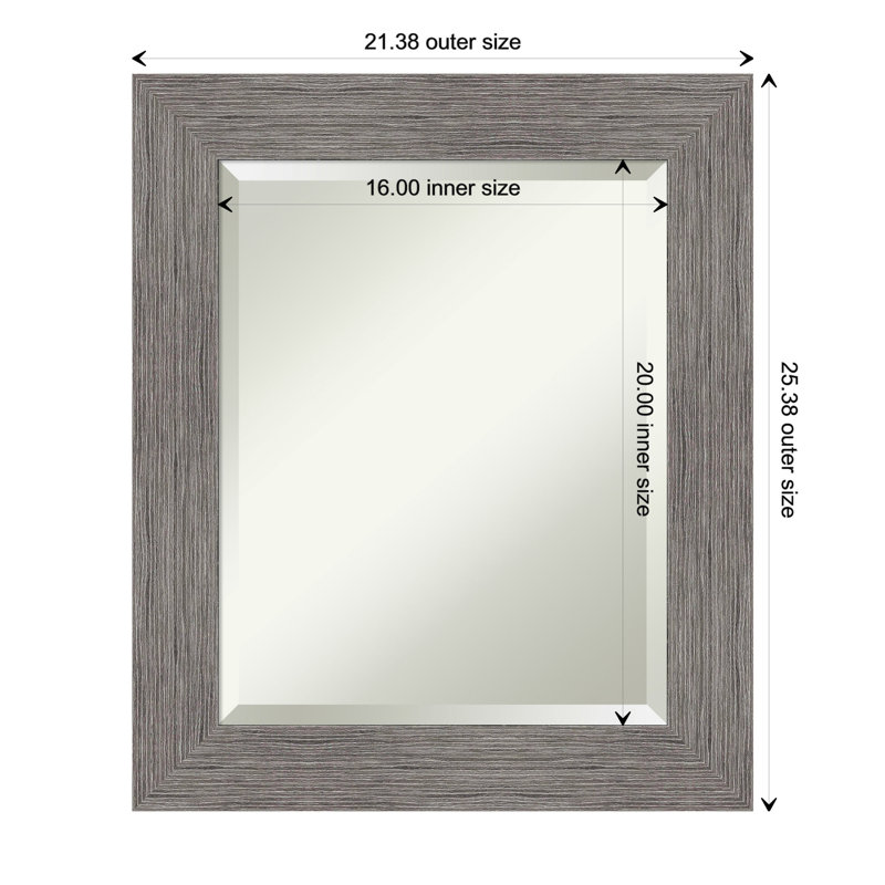 Miroir d'appoint mural Juneann, 25,5 po x 21,5 po