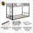 Twin-Over-Twin Sturdy Steel Bunk Bed - Separable, Noise-Free Vent Guardrail, Black &amp; Grey
