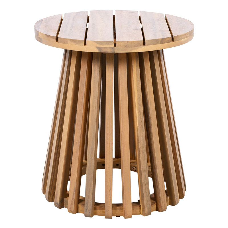 Wood Round Table For Outdoor Patio, Balcony, And Backyard - Natural Elegance, Practical Design, Simple Assembly Finished Coffee Patio Balcony Function, Low Maintenance