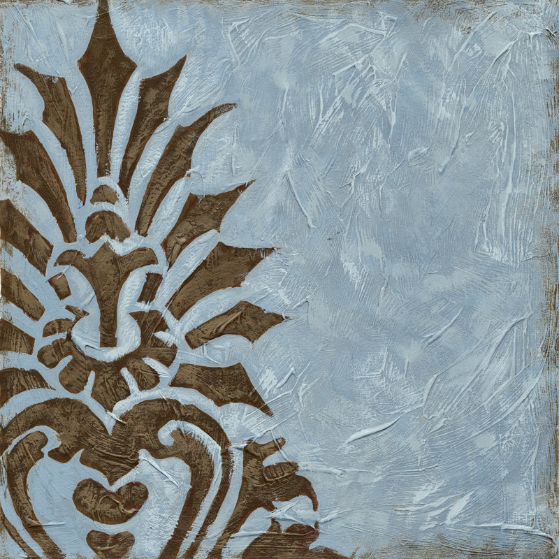 Silver Damask I - Wrapped Canvas Print, 30cm H x 30cm W x 3.8cm D