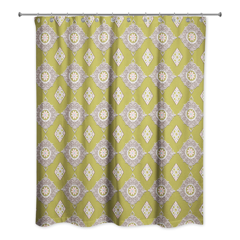 Rideau de douche simple Handler, Vert / Gris