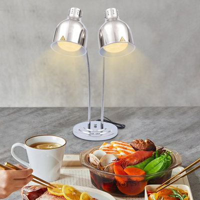 Dual Food Heating & Warming Lamp with 250W Bulbs