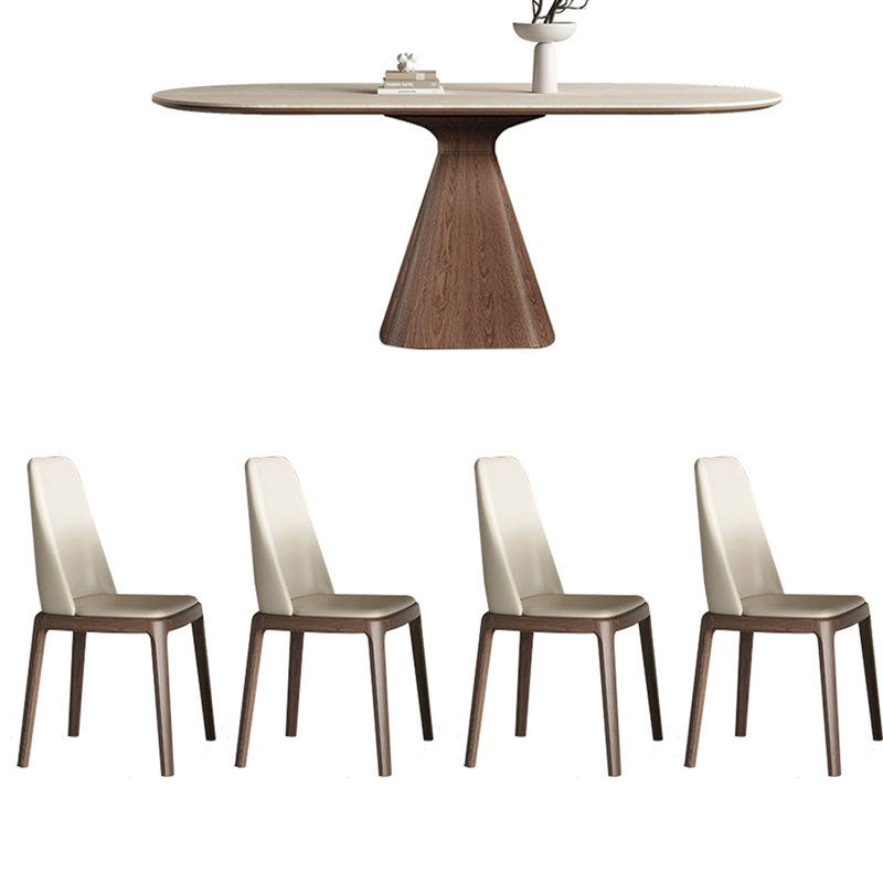 Ensembles de table de salle à manger en bois massif Modern Rock Plate., H 29,53 po x L 70,87 po x l 35,43 po