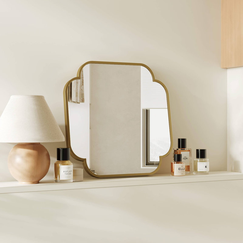 Miroir mural Macluu, 23,6 po x 23,6 po, Or