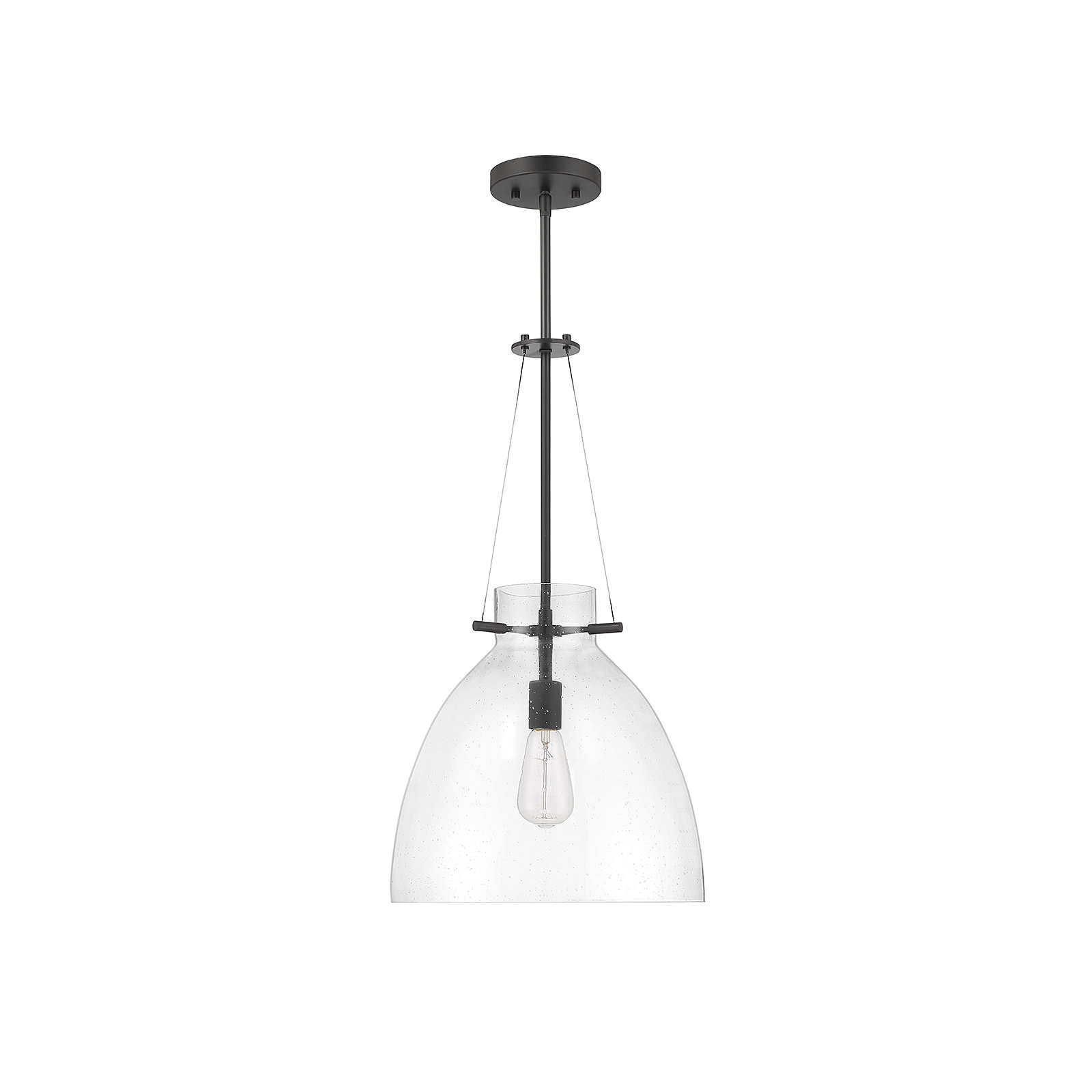 Theda 1 - Light Single Bell Pendant, Matte Black