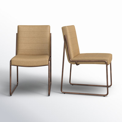 Anor Vegan Leather Channeled Dining Chair by AllModern