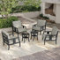 Teak Outdoor Four-person Conversation Set With Cushion And Two Side Tables